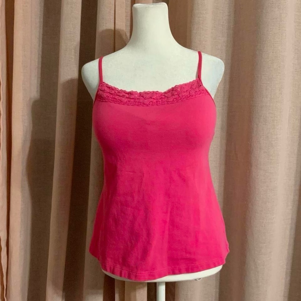 Style & Co. Hot Pink Lace-Trim Camisole